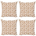 thumbnail image 1 of Ambesonne Chocolate Throw Pillow Cover 4 Pack, Yummy Cookies Pastry, 24", Pale Caramel and White, 1 of 5