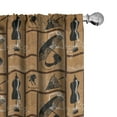 thumbnail image 1 of Ambesonne Chocolate Tones Curtains, Vintage Style Hat, Pair of 28"x63", Cocoa Dark Grey White, 1 of 4