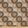 thumbnail image 1 of Ambesonne Chocolate Tones Fabric by the Yard Microfiber, Round Shape Circles, 10 Yards, Dust Dark Rosewood Ecru, 1 of 2