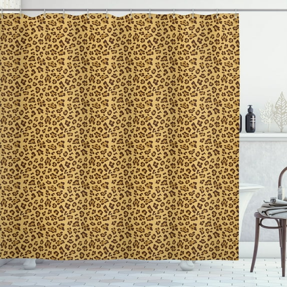 Ambesonne Chocolate Tones Shower Curtain, Animal Leopard Skin, 69"Wx70"L, Pale Coffee and Dark Brown