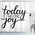 thumbnail image 1 of Ambesonne Choose Joy Shower Curtain, Wise and Encouraging, 69"Wx75"L, Charcoal Grey and White, 1 of 3