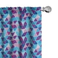 thumbnail image 1 of Ambesonne Christmas Window Curtains, Triangles Dots Ornament, Each 28" W x 63" L, Deep Sky Blue Quartz, 1 of 4