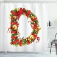 thumbnail image 1 of Ambesonne Christmas Alphabet Shower Curtain, D Letter Sketch, 69"Wx75"L, Pearl and Olive Green, 1 of 3