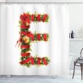 thumbnail image 1 of Ambesonne Christmas Alphabet Shower Curtain, E Letter Art, 69"Wx84"L, Pearl and Olive Green, 1 of 5