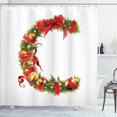 thumbnail image 1 of Ambesonne Christmas Alphabet Shower Curtain, Motif C Letter, 69"Wx84"L, Pearl and Olive Green, 1 of 5