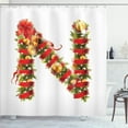 thumbnail image 1 of Ambesonne Christmas Alphabet Shower Curtain, N Letter, 69"Wx84"L, Pearl and Olive Green, 1 of 3
