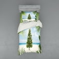 thumbnail image 1 of Ambesonne Christmas Bedding Set 3 Pcs, Holiday Party Tree, Twin XL, Green Blue Cream, 1 of 2
