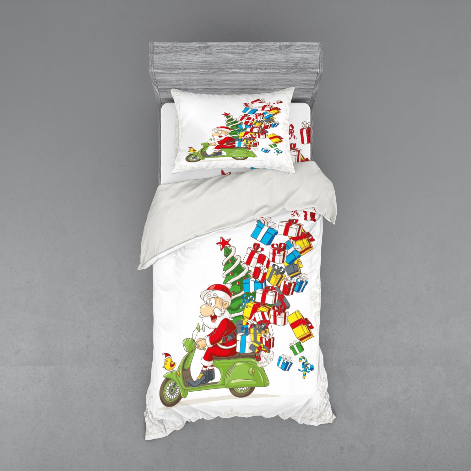 Twin XL Christmas Themed Duvet Cover Set with Pillow Shams
