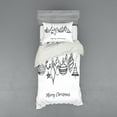 thumbnail image 1 of Ambesonne Christmas Bedding Set 3 Pcs, Sketchy Ornaments, Twin XL, Black White, 1 of 2