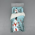 thumbnail image 1 of Ambesonne Christmas Bedding Set 3 Pcs, Snowy Winter Tree, Twin XL, Almond Green Orange, 1 of 3