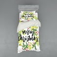 thumbnail image 1 of Ambesonne Christmas Bedding Set 3 Pcs, Watercolor Wreath, Twin, Black Green White, 1 of 2