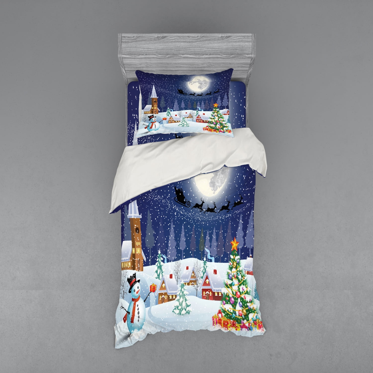 Winter Wonderland Blue and White Twin XL Duvet Cover Set