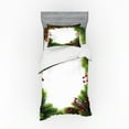 thumbnail image 1 of Ambesonne Christmas Bedding Set 3 Pcs, Xmas Frame Pine Cones, Twin, Green Brown Red, 1 of 2