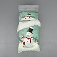 thumbnail image 1 of Ambesonne Christmas Bedding Set 3 Pcs, Xmas Winter Theme, Twin, Almond Green Eggshell, 1 of 2
