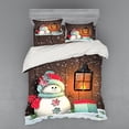 thumbnail image 1 of Ambesonne Christmas Bedding Set 4 Pcs, Garden with Gift Box, Queen, White Brown, 1 of 3