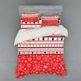 thumbnail image 1 of Ambesonne Christmas Bedding Set 4 Pcs, Geometric Snowflakes, Queen, Red White, 1 of 2