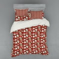 thumbnail image 1 of Ambesonne Christmas Bedding Set 4 Pcs, Holly Mistletoe, Queen, White Red Green, 1 of 2