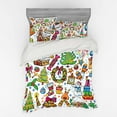 thumbnail image 1 of Ambesonne Christmas Bedding Set 4 Pcs, New Year Candies, Queen, Multicolor, 1 of 3