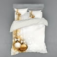 thumbnail image 1 of Ambesonne Christmas Bedding Set 4 Pcs, New Years Ribbon, Queen, White and Beige, 1 of 2