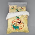 thumbnail image 1 of Ambesonne Christmas Bedding Set 4 Pcs, Reindeer in Winter, Queen, Beige, 1 of 2