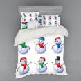 thumbnail image 1 of Ambesonne Christmas Bedding Set 4 Pcs, Snowmen with Hats, Queen, Multicolor, 1 of 3
