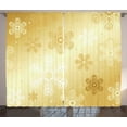 thumbnail image 1 of Ambesonne Christmas Curtains 2 Panel Set, Snowflakes Noel Yule, 108" x 96", Sand Brown White, 1 of 3