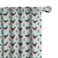 thumbnail image 1 of Ambesonne Christmas Curtains, Birds Gift Boxes Dots Art, Pair of 28"x63", Dark Coral Mint Green, 1 of 4