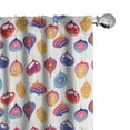 thumbnail image 1 of Ambesonne Christmas Curtains, Colorful Xmas Baubles, Pair of 28"x95", Violet Blue and Pink, 1 of 5