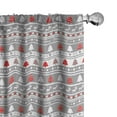 thumbnail image 1 of Ambesonne Christmas Curtains, Deer Trees Borders, Pair of 28"x95", Grey White and Red, 1 of 5