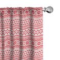 thumbnail image 1 of Ambesonne Christmas Curtains, Plus Shapes Squares Art, Pair of 28"x63", Dark Pink and White, 1 of 5