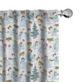 thumbnail image 1 of Ambesonne Christmas Curtains, Snowman Pines Robbons, Pair of 28"x63", Multicolor, 1 of 5