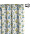 thumbnail image 1 of Ambesonne Christmas Curtains, Trees and Presents, Pair of 28"x63", Sky Blue Yellow Green, 1 of 5