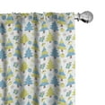 thumbnail image 1 of Ambesonne Christmas Curtains, Trees and Presents, Pair of 28"x84", Sky Blue Yellow Green, 1 of 5