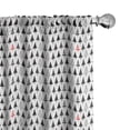 thumbnail image 1 of Ambesonne Christmas Curtains, Triangle Pine Trees, Pair of 28"x95", Charcoal Grey Vermilion, 1 of 5