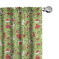 thumbnail image 1 of Ambesonne Christmas Curtains, Xmas, Pair of 28"x63", Apple Green Red, 1 of 5