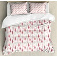thumbnail image 1 of Ambesonne Christmas Duvet Cover Set, Ornamental Trees Stars, Queen, Pink Blush, 1 of 3