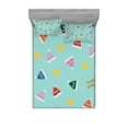 thumbnail image 1 of Ambesonne Christmas Emoji Fitted Sheet & Pillow Sham Set, New Year Xmas Print, King, Seafoam Multicolor, 1 of 2