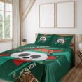 thumbnail image 1 of Ambesonne Christmas Emoji Fitted & Top Sheet Set with Shams, Panda Love Peace, Hunter Green Pale Grey, 1 of 5