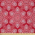 thumbnail image 1 of Ambesonne Christmas Fabric by the Yard Microfiber, Snowflake Motif with Dots, 3 Yards, Dark Pink White, 1 of 2