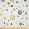 thumbnail image 1 of Ambesonne Christmas Fabric by the Yard Microfiber, Snowy Winter, 3 Yards, Grey Yellow White, 1 of 2