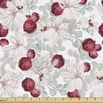 thumbnail image 1 of Ambesonne Christmas Fabric by the Yard Upholstery, Peonies Roses Vintage Art, 10 Yards, Pale Ruby White and Dust, 1 of 5