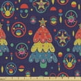 thumbnail image 1 of Ambesonne Christmas Fabric by the Yard Upholstery, Holiday Theme Pine Trees, 10 Yards, Quartz and Multicolor, 1 of 5