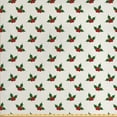 thumbnail image 1 of Ambesonne Christmas Fabric by the Yard Upholstery, Holly Berries, 2 Yards, Red Green White, 1 of 4