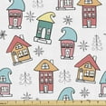thumbnail image 1 of Ambesonne Christmas Fabric by the Yard Upholstery, Noel Theme House, 1 Yard, Multicolor, 1 of 5