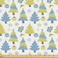 thumbnail image 1 of Ambesonne Christmas Fabric by the Yard Upholstery, Trees and Presents, 5 Yards, Sky Blue Yellow Green, 1 of 5