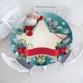 thumbnail image 1 of Ambesonne Christmas Fitted Round Tablecloth, Santa Star Snowflake, 45"- 56" Diameter, Red White, 1 of 4