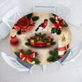 thumbnail image 1 of Ambesonne Christmas Fitted Round Tablecloth, Vintage Ornaments, 40"- 44" Diameter, Multicolor, 1 of 4