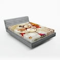 thumbnail image 1 of Ambesonne Christmas Fitted Sheet 2 Pcs Set, Skating Happy Snowman, Queen, Multicolor, 1 of 3