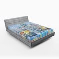 thumbnail image 1 of Ambesonne Christmas Fitted Sheet, Amsterdam Canal Xmas, Queen Size, Multicolor, 1 of 3