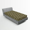 thumbnail image 1 of Ambesonne Christmas Fitted Sheet, Balls Holly Old, Twin Size, Red Green Grey, 1 of 3